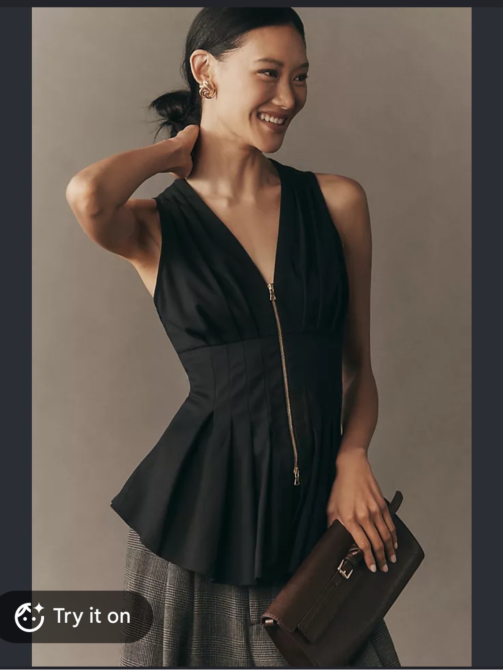 Maeve zip front Viki top, NWT